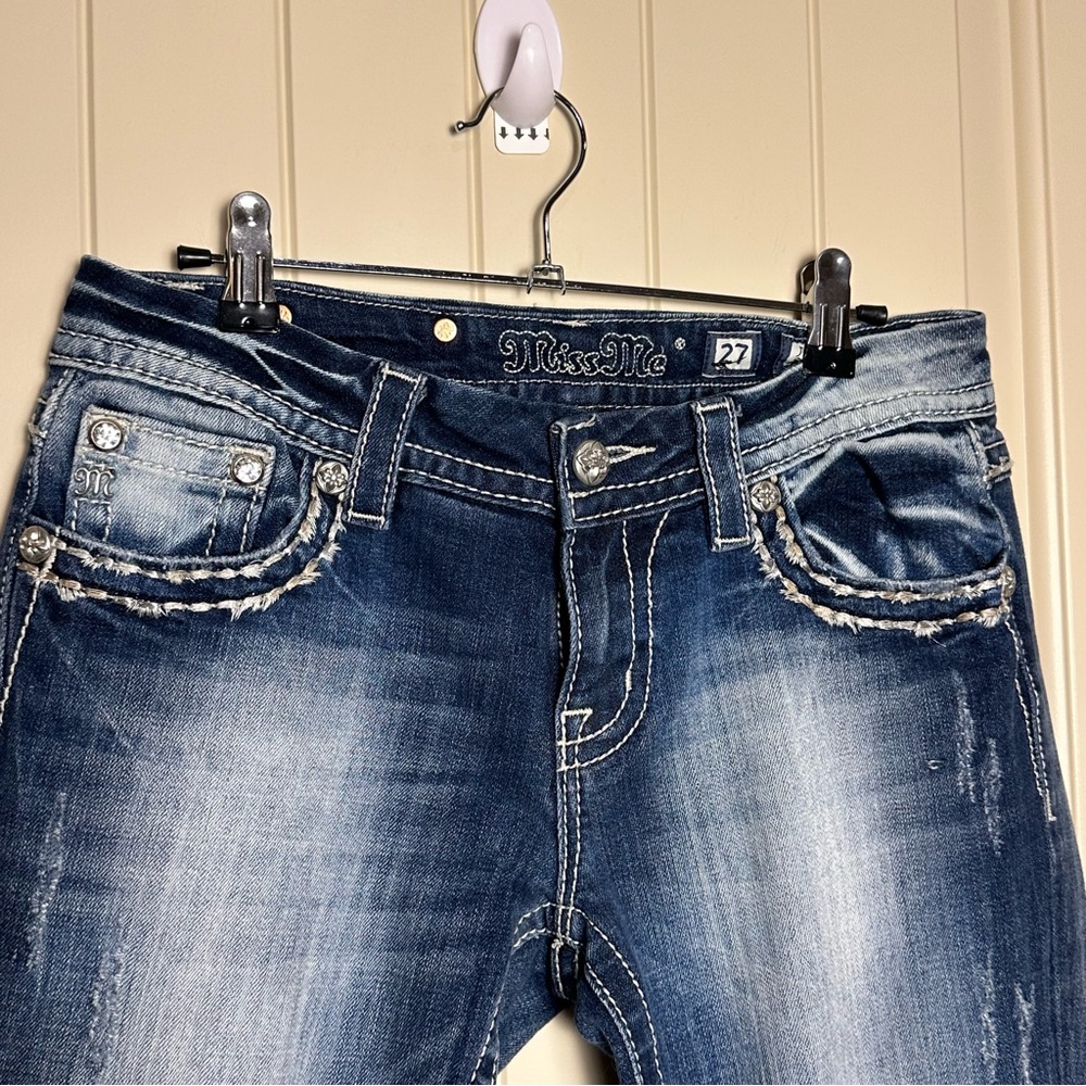 Miss Me Women's Easy Straight Low Rise Denim Jeans Size 27 JE8021ET2R Y2K $128 - Picture 2 of 9
